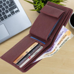 Fashionable Brown Mens Wallet Flip ID With Removable cardholder