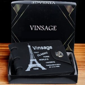 Vinsage Printed Mens Wallet with Magnet Button