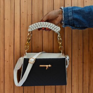 Women Sling bag And Handbags with Adjustable Strap for Girls and Women Purse Black White