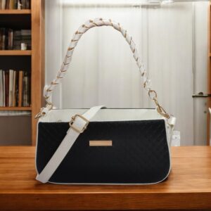 Women Sling bag with Adjustable Strap for Girls and Women Purse Black White