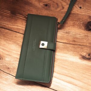 Women Long Wallet Phone Pocket Ladies Clutch Purse Green