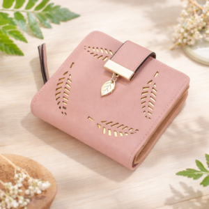 Girls Cute Leaves Wallet for girls Purse Pink