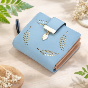 Girls Cute Leaves Wallet for girls Purse Blue