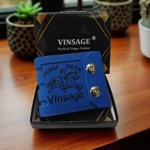 Trendy Mens Printed Wallet Blue