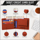 orange wallet open