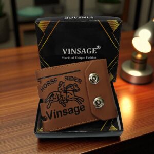 Trendy Mens Printed Wallet Brown