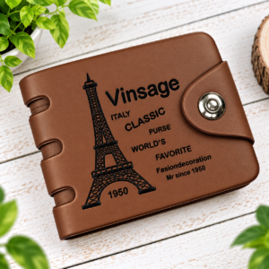 Eiffel Tower Classic Wallet for Men (Tan)