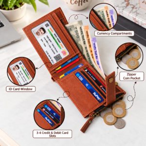 Leather Wallet Features Infographic